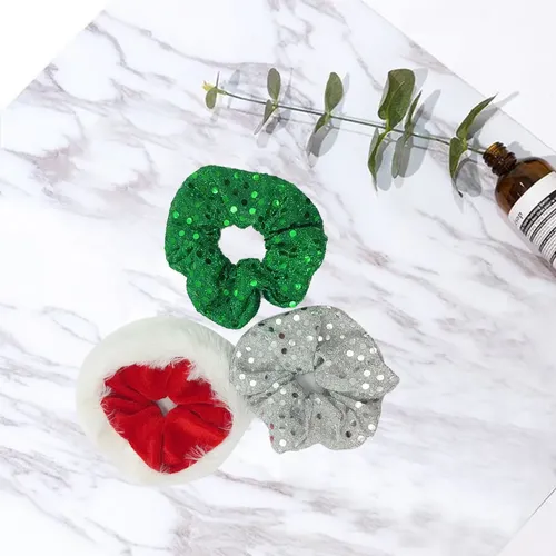 6 Cintas Navideñas Para El Pelo, Lentejuelas, Cuerda Para El