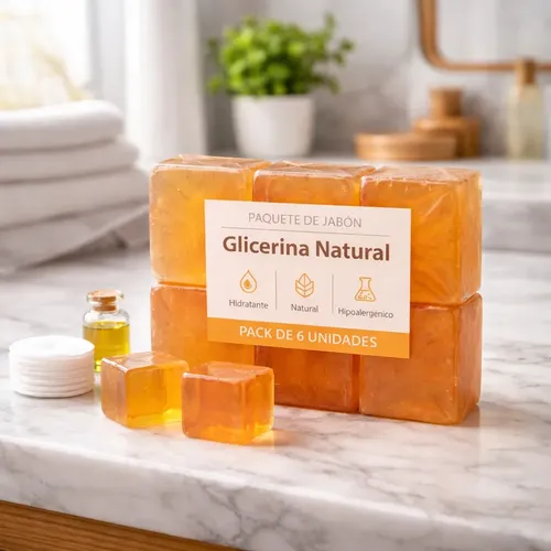 Jabón De Glicerina Natural Hipoalergénico Pack X 6
