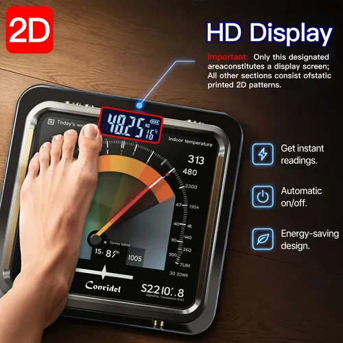Báscula Digital 180kg Led Vidrio Templado Pisada