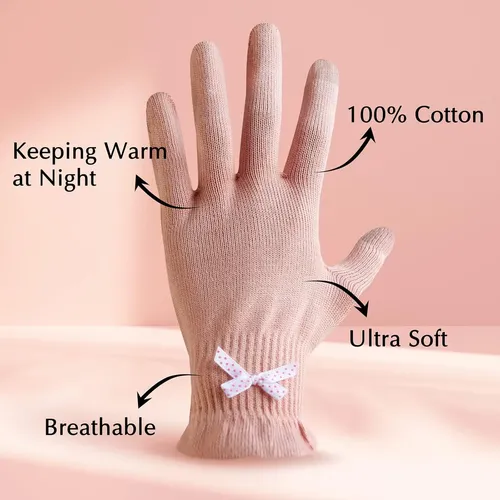 Guantes De Algodón Rosas Hidratantes Para Dormir Táctil