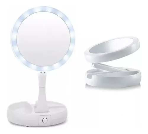Espejo Para Maquillaje Luz Led Aumento 10x A Pilas O Usb