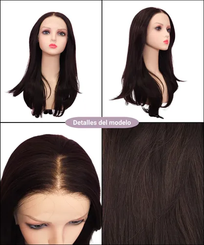 Peluca Lace Frontal Fibra Organica Simil Natural Oncologica