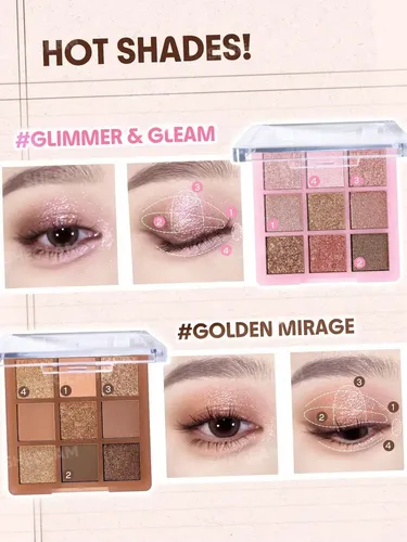 Paleta de Sombras Sheglam Glimmer And Gleams con 9 Tonos Brillantes