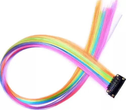 Promo 10 Extensiones De Pelo Arcoiris Cotillon Colores