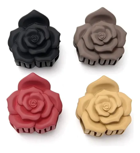 Broche De Pelo Flor De Rosa Opaco