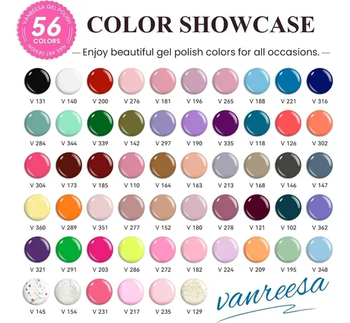 Kit Esmaltes Gel Vanreesa 74 Pzas Con Luz Uv Y Herramientas