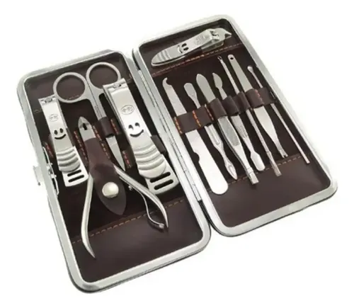 Set Manicura Alicate Pinza Tijera Corta Uñas + Estuche