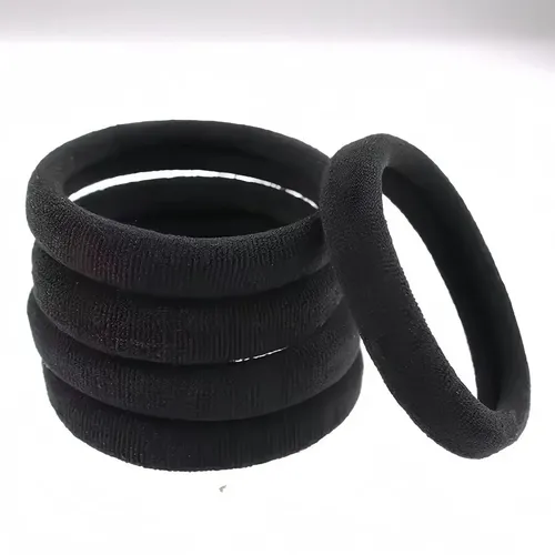N 100 Ligas Negras Alta Elasticidad For Cabello Mujer .hs ,