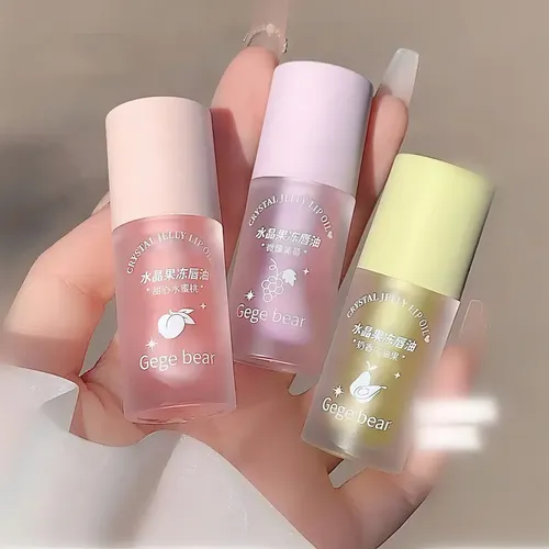 Gege Bear Crystal Jelly Lip Oil Aceite Labial Hidratante Peaches