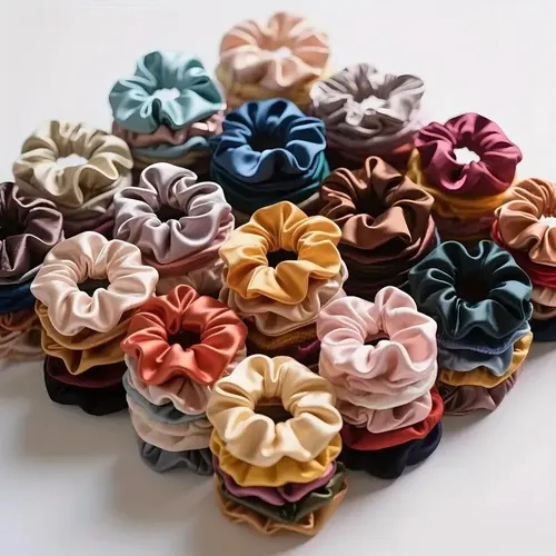 30 Coleteros Satinados, De Alta Elasticidad, Pelo De Color L