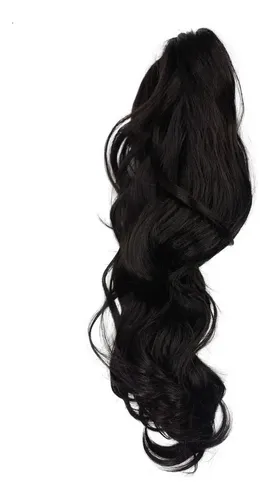 Cola de Caballo Fibra Sintética Negro #1 Extensión de Cabello 75 cm