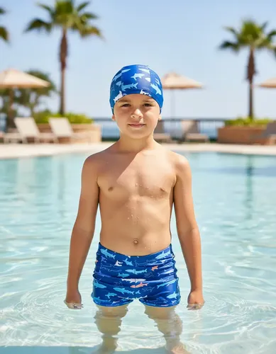Short Y Gorro E&c Little Moments Traje De Baño Nene Verano