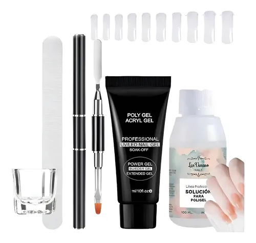 Kit Completo X6 Polygel 30ml Pincel Solucion Capsulas Dual