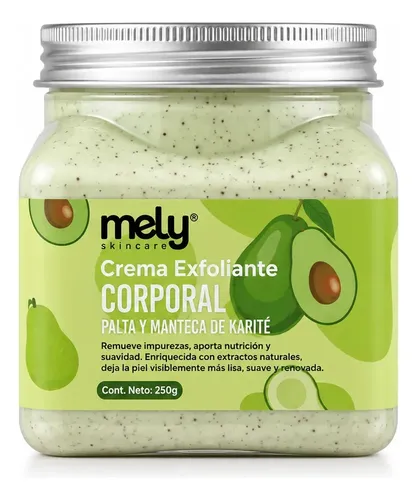 Crema Exfoliante Corporal Mely Pote Cuidado Suave 350g Palta Y Manteca De Karite