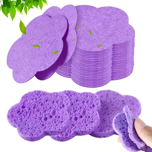 Esponjas Faciales Comprimidas Flor 40 Pzas Purple-50unid
