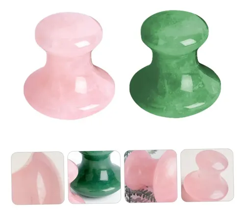 Set 2 Piedras Gua Sha Cuarzo Rosa Facial Relajante