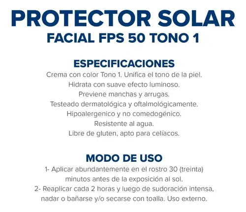 Dermaglós Protector Solar Fps 50 Crema Facial Con Color 50g