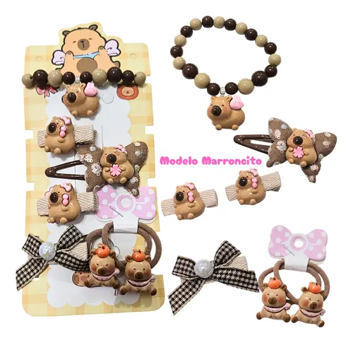 Set De Accesorios Para Peinados Diseño Capibara