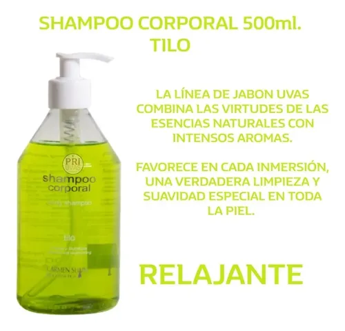 Jabon Liquido/shampoo Corporal 500ml. Tilo Carmen Suain Uvas