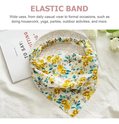 Pañuelos Elásticos Para Cabello Estampados Florales, Diadema