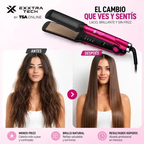 Planchita De Pelo Alisador Cabello Exxtra Tech 45w Cerámica