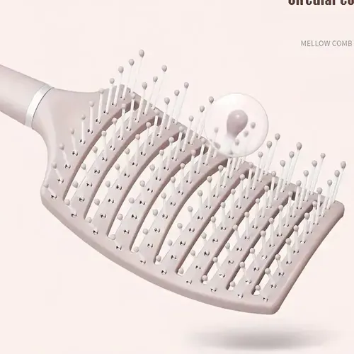 Set Cepillo Desenredante Ventilado Y Peine Ancho Rosa
