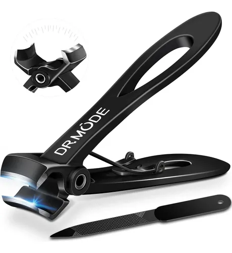 Cortaúñas Grandes Para Hombres 16 Mm Acero Inoxidable Negro