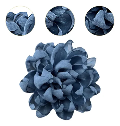 4 Broche De Flores Con Pinza Para El Pelo Para Azul Oscuro
