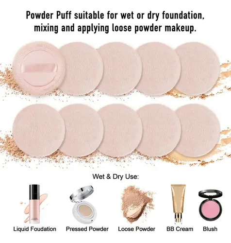 10pcs Powder Puff Cotton Cosmetic Face Makeup Powder Puff…