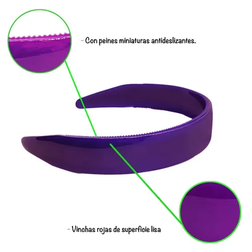 De Vinchas Lilas Pack X 12 Unidades Accesorio Cabello Color Violeta