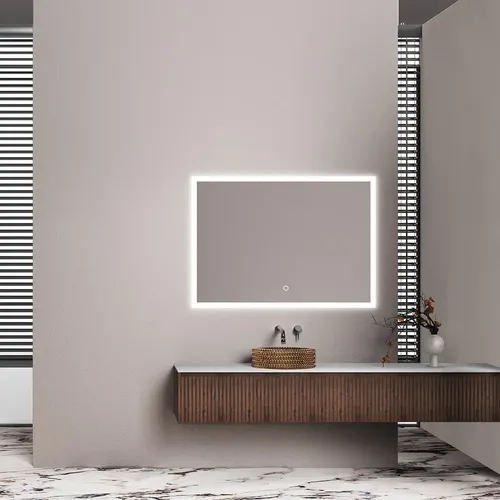 Espejo Rectangular Horizontal Led Touch Gloa Marco Pulido