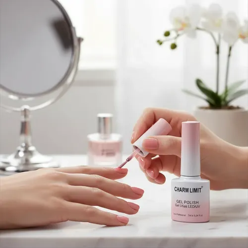 Esmalte Semi Via Lactea Rosa Uv/led Marca Charm Limit 7ml