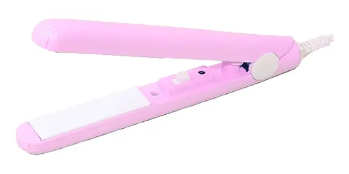 Planchita Mini Para Flequillo Pelo Para Cartera Viaje Estuch Color Rosa