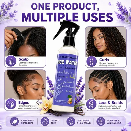 Spray Hidratante De Arroz Para Cabello Prideandbeauty 4 Oz