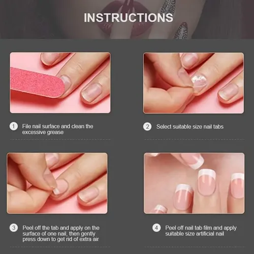 Uñas Press On Nails Acrilico X 24 Unidades Practicas Fantasy
