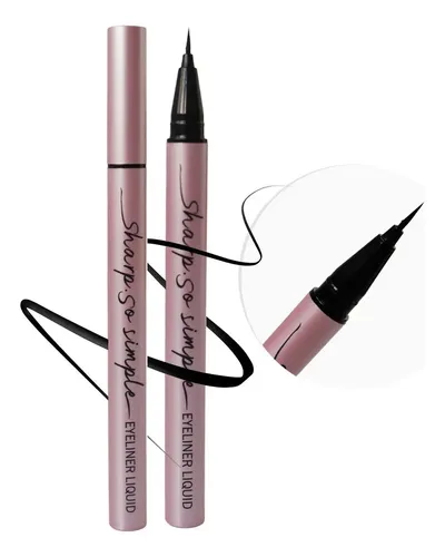 Delineador En Fibra Mely Shape So Simple Punta Ultra Fina Acabado Mate Color Negro