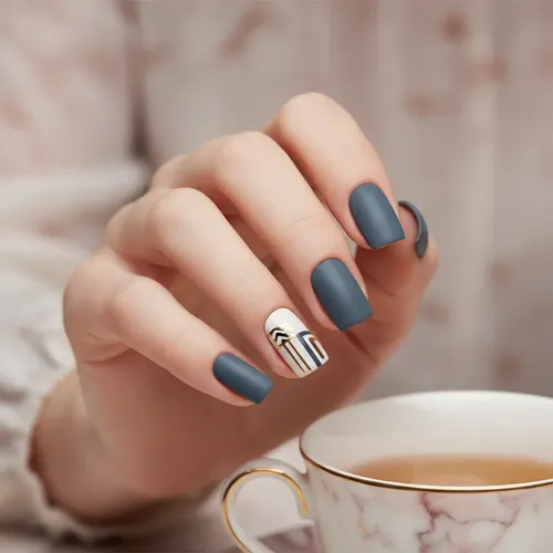 Tips Uñas Autoadhesivas Cuadradas Cherimoya Brillantes 30 Unidades