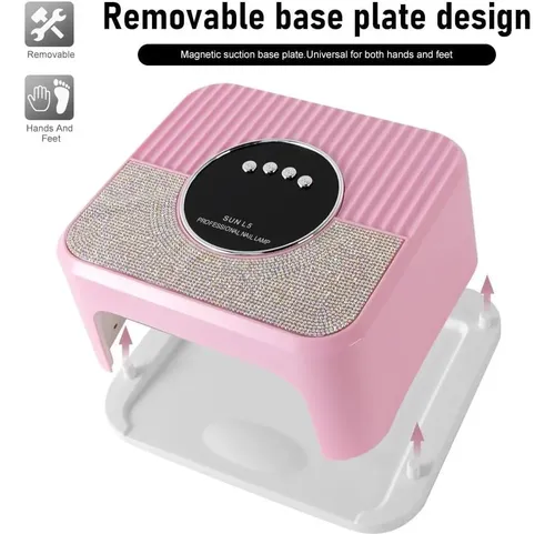Lámpara De Uñas Led Uv Rosa Profesional 45 Leds