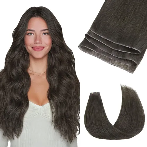 Extension Cortina De Pelo Humano Real 35cm 40g Marron Moka
