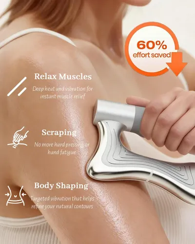 Masajeador Tecser Heated Vibration Wireless Gua Sha Silver