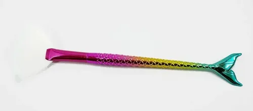 Brocha Sirena Abanico Tornasolada Para Maquillaje En Polvo