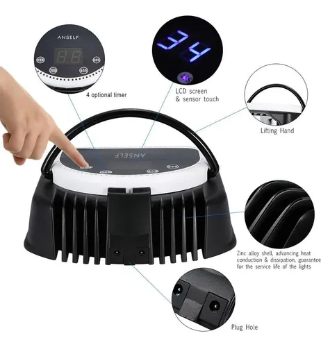 Lámpara De Uñas Led Uv Anself 64w Con Pantalla Lcd