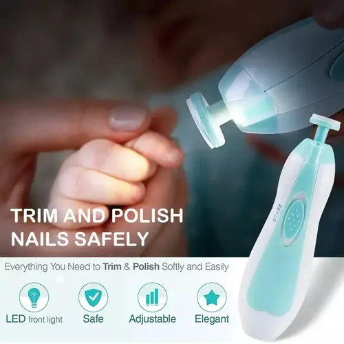 Torno Lima Para Uñas Cortador Eléctrico Para Bebes Con Luz