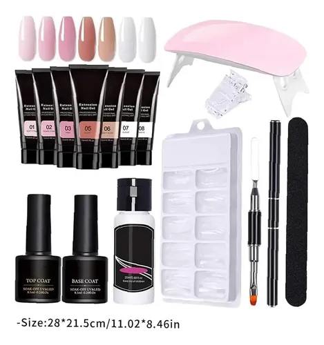 Juego De Gel De Extensión De Uñas Con Lámpara Uv
