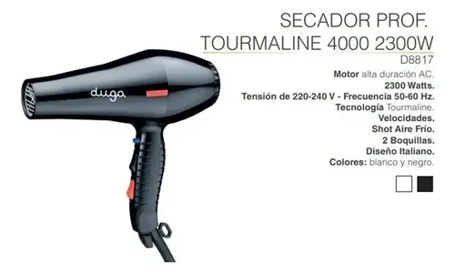 Secador De Pelo Profesional Ionico Tourmaline Duga D8817