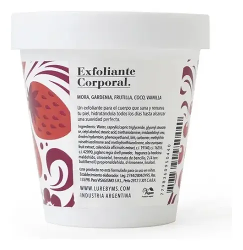 Crema para cuerpo Lure by Mariana Saric Body Care Body Scrub – Lure en pote 200mL frutos rojos