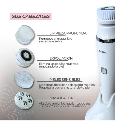 Cepillo Limpiador Facial Masajeador Exfoliante 4 En 1