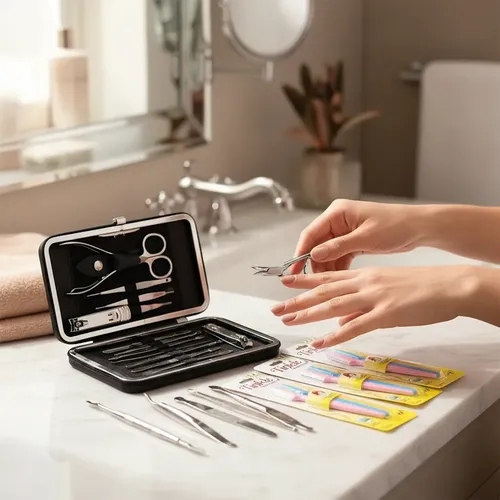 Set Manicura Pedicura 12 Piezas Acero + 9 Perfiladores Cejas