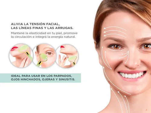 Masajeador Facial Cuello Doble Rodillo Gadnic Verde Jade