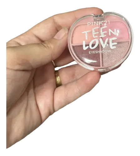 Paleta De Sombras Pink 21 Teen Love Corazón 4 Colores Nude